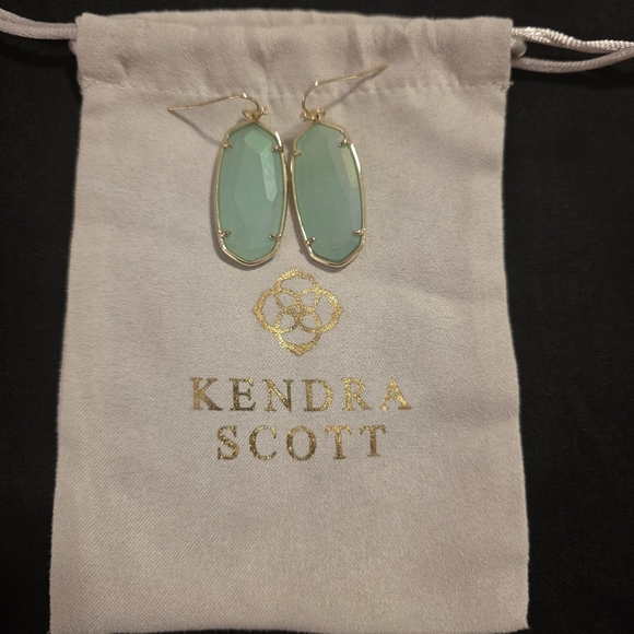 Kendra Scott Gold and Mint Earrings - Picture 1 of 1
